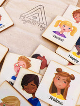 Load image into Gallery viewer, Emotion & Feelings Flash Cards for Children - Wooden Flash Cards Set - 6cm