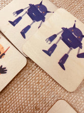 Load image into Gallery viewer, 24 Pieces Robots Wooden Memory Game