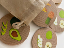 Load image into Gallery viewer, Montessori and Waldorf Inspired Fruit Matching and Memory Game - 16 Piece Set