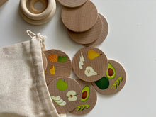 Load image into Gallery viewer, Montessori and Waldorf Inspired Fruit Matching and Memory Game - 16 Piece Set