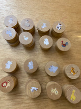 Load image into Gallery viewer, Montessori and Waldorf Inspired Safari Animals Matching and Memory Game -  32 Piece Set