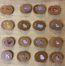 Load image into Gallery viewer, Montessori and Waldorf Inspired Safari Animals Matching and Memory Game -  32 Piece Set