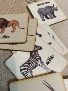 24 Pieces Safari Wooden Memory Game