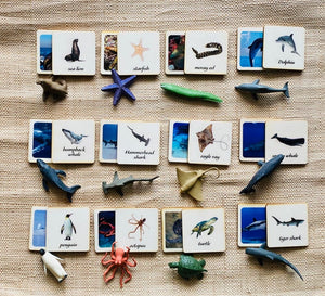 3 - Parts Montessori Ocean Animals Matching Game
