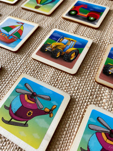 Transportation Matching and Memory Game - Montessori  20 Piece Set