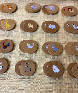 Montessori and Waldorf Inspired Safari Animals Matching and Memory Game -  32 Piece Set